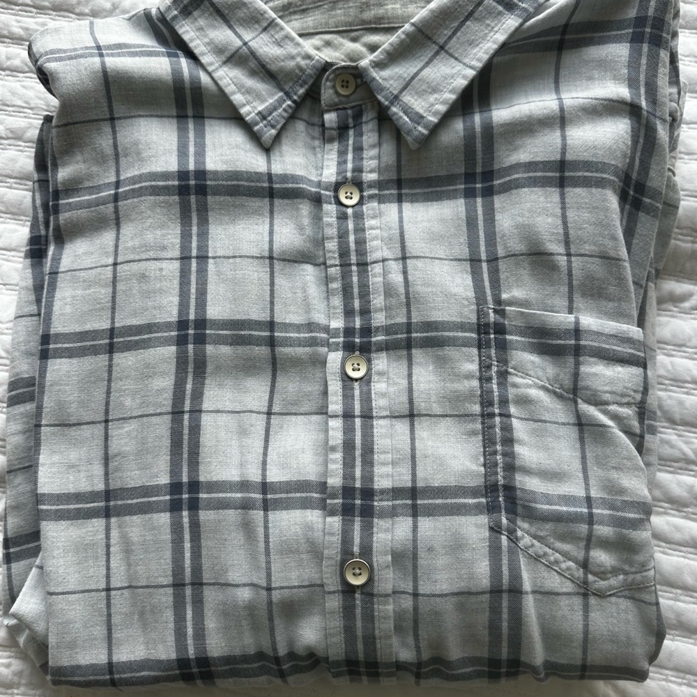 Rails Shirt Mens XL Owen Indigo Blue Heather Button Up Long Sleeve Windowpane